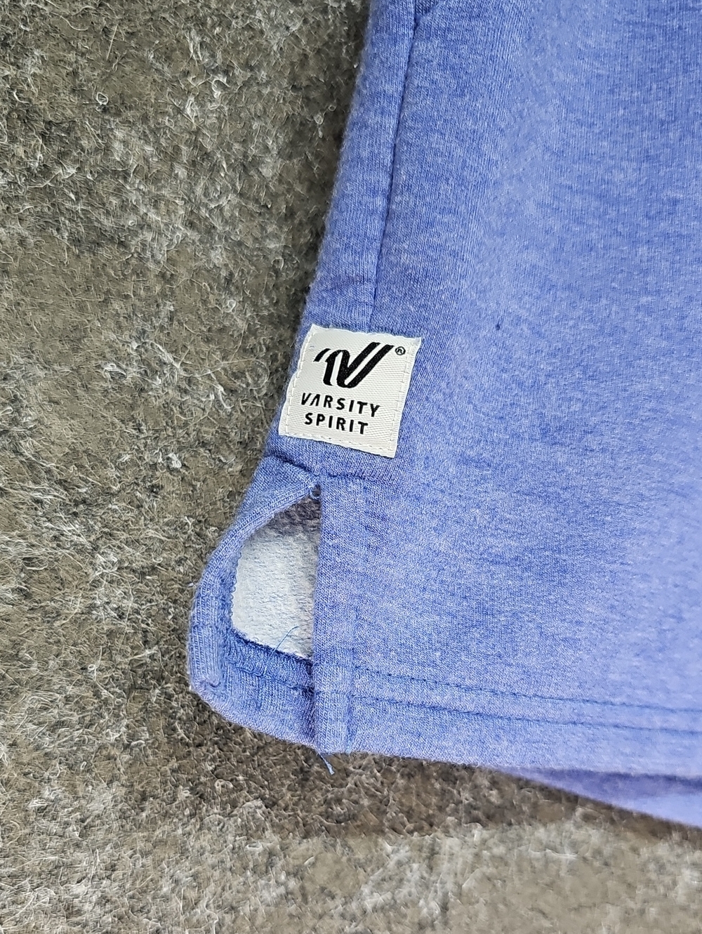 Varsity Spirit Knit Graphic Cheer Shorts, Fleece Lined, Blue Pink, Size Medium - Picture 3 of 7